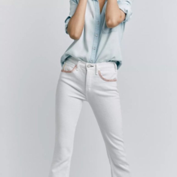 NWT ~ McGuire Valetta Mid-Rise Cropped White Jeans - Picture 1 of 9